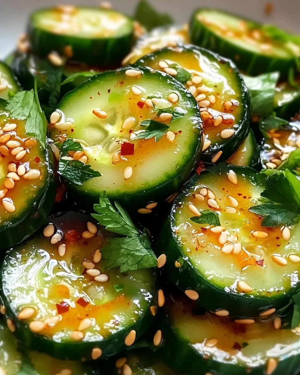 Asiatischer Gurkensalat: Chili-Sesam-Kick für heiße Tage!