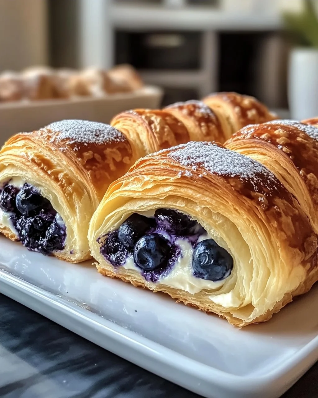 Blaubeer-Frischkäse-Croissant-Auflauf für dein Frühstück