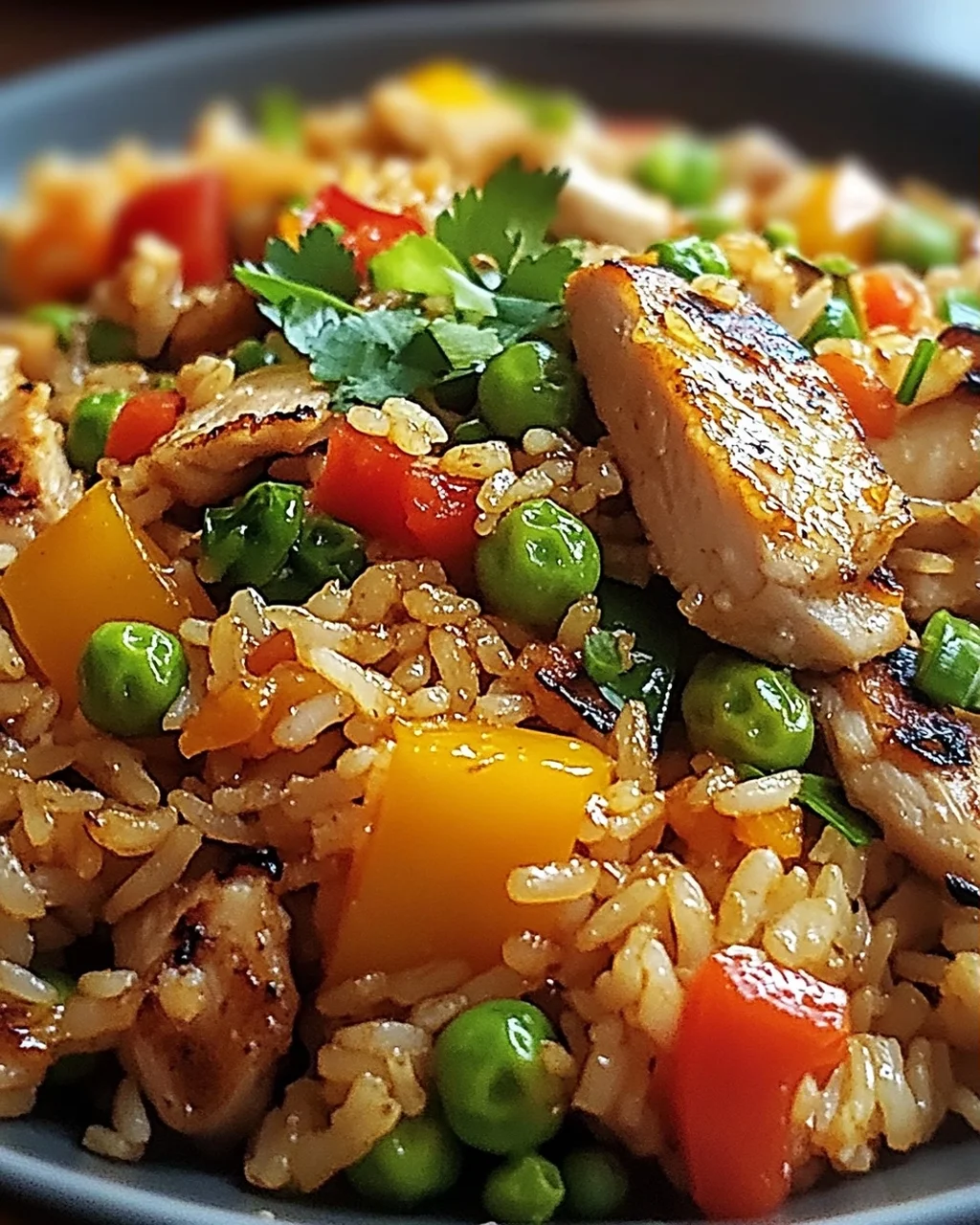 Bratreis mit Hähnchen