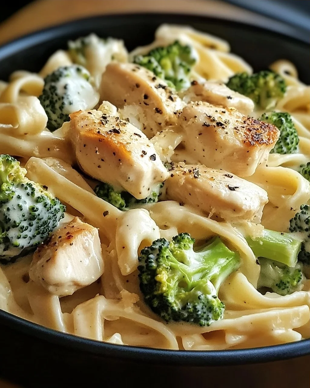 Cremige Hähnchen-Brokkoli-Alfredo Pasta