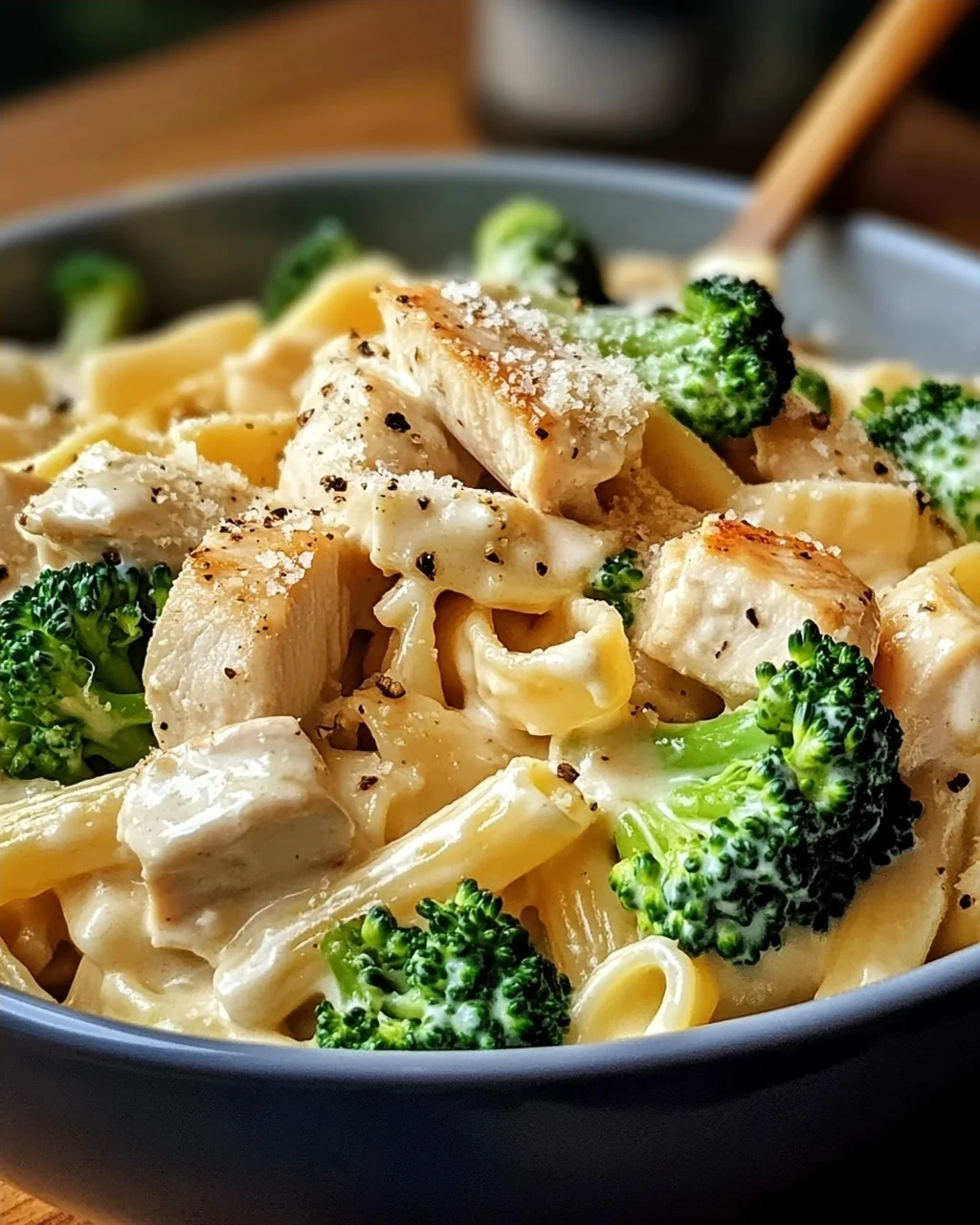 Cremige Hähnchen-Brokkoli-Alfredo Pasta