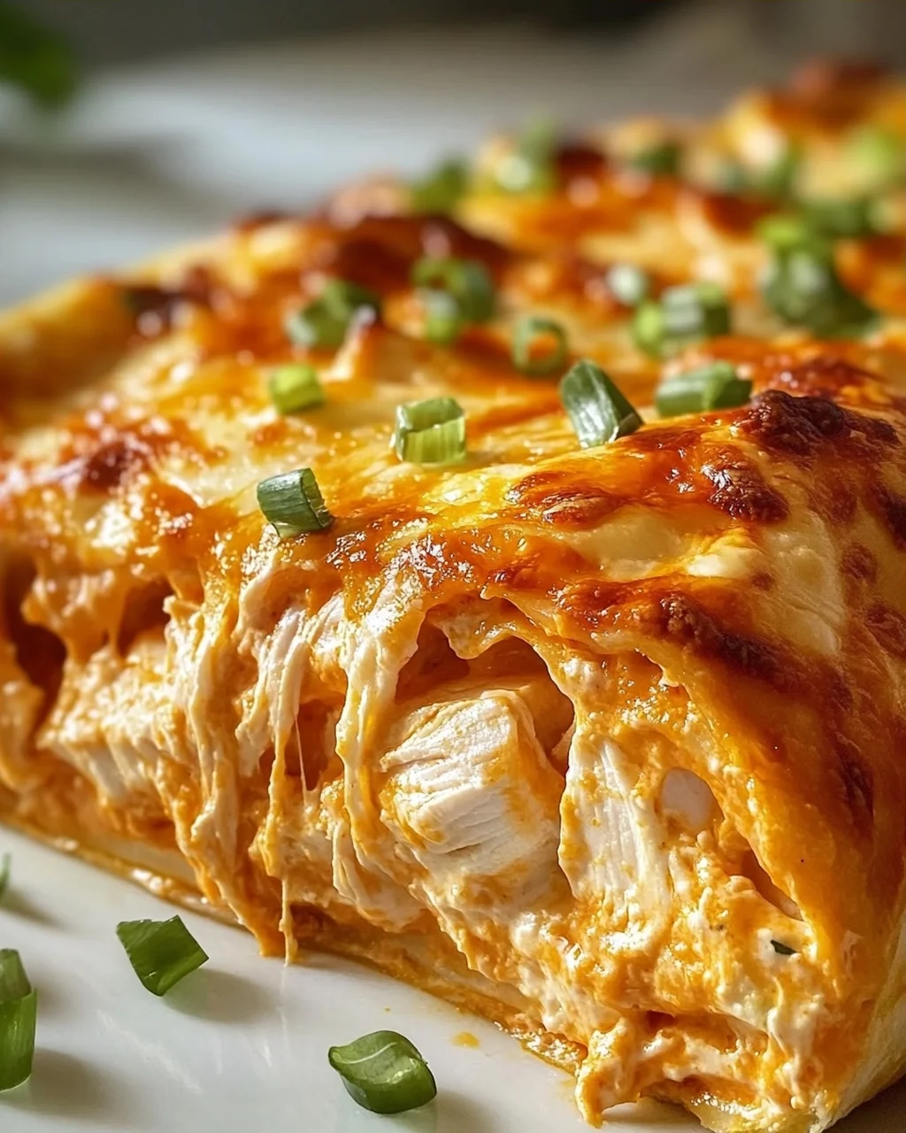 Cremiger Buffalo Hähnchen Käse Auflauf – Einfach & Lecker!