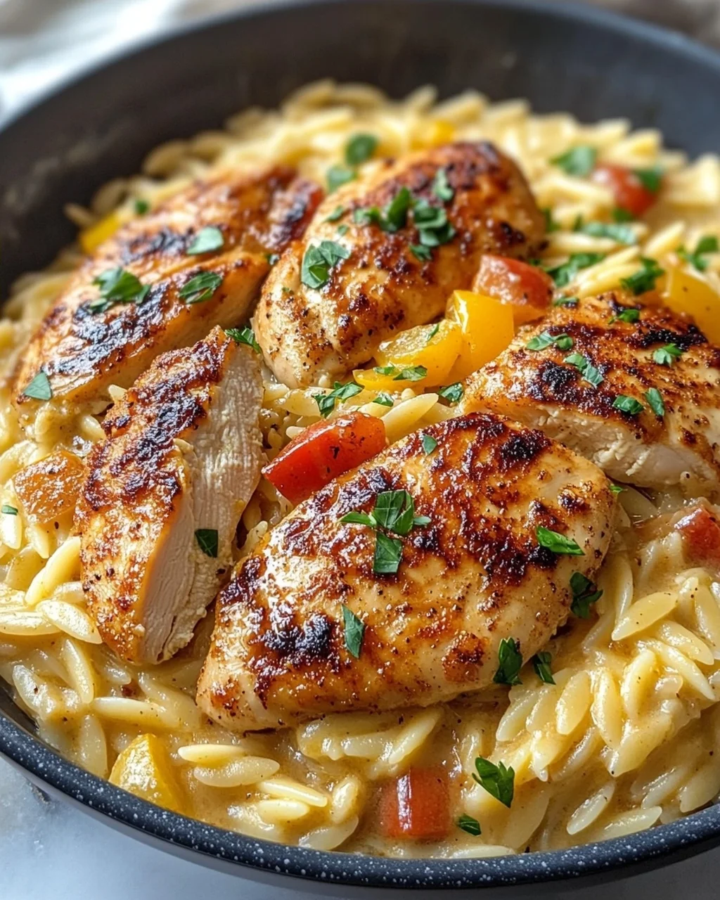 Cremiges Cajun Hähnchen Orzo Rezept – Einfach & Lecker
