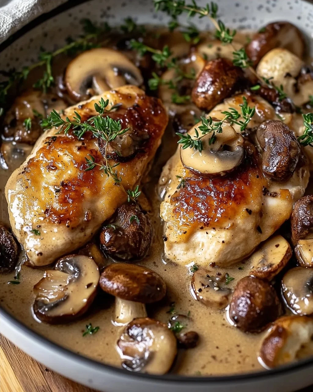 Cremiges Marsala-Hähnchen mit Balsamico Pilzen