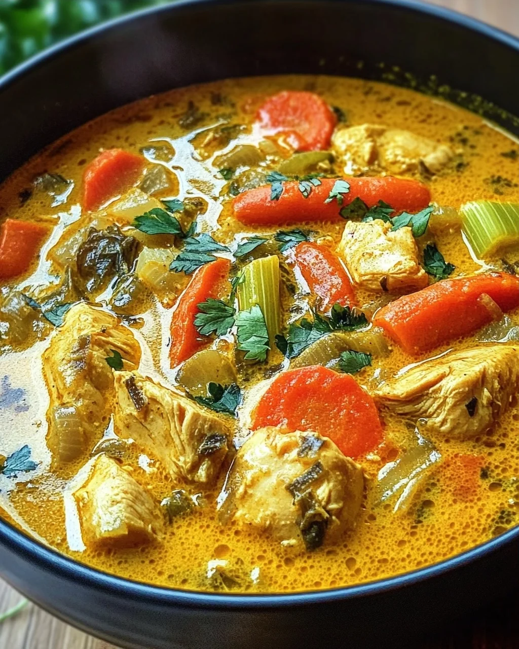 Currysuppe mit Hähnchen