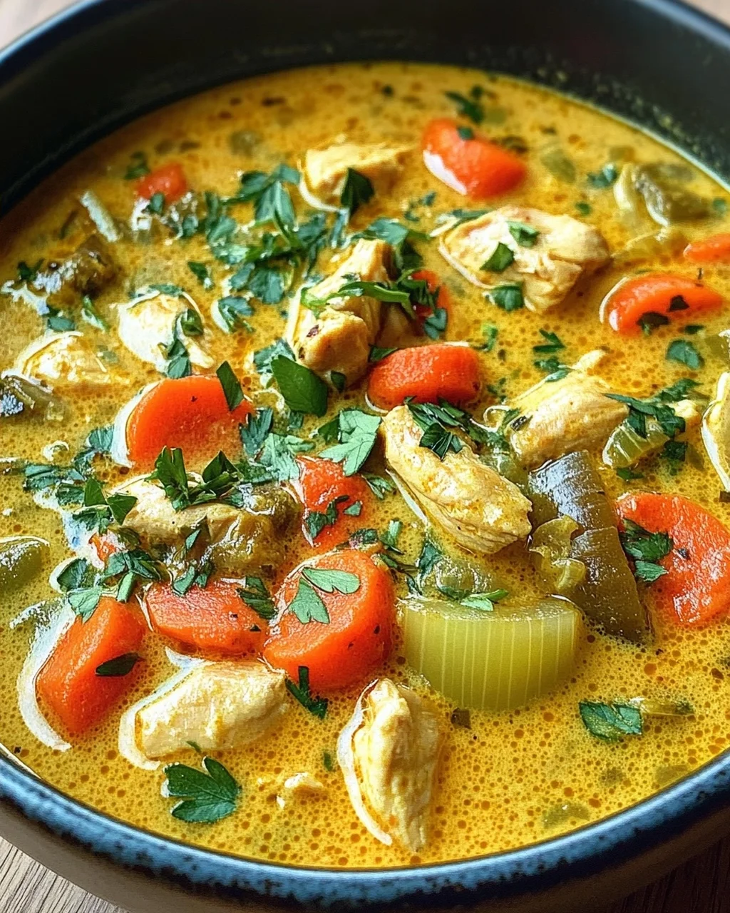 Currysuppe mit Hähnchen