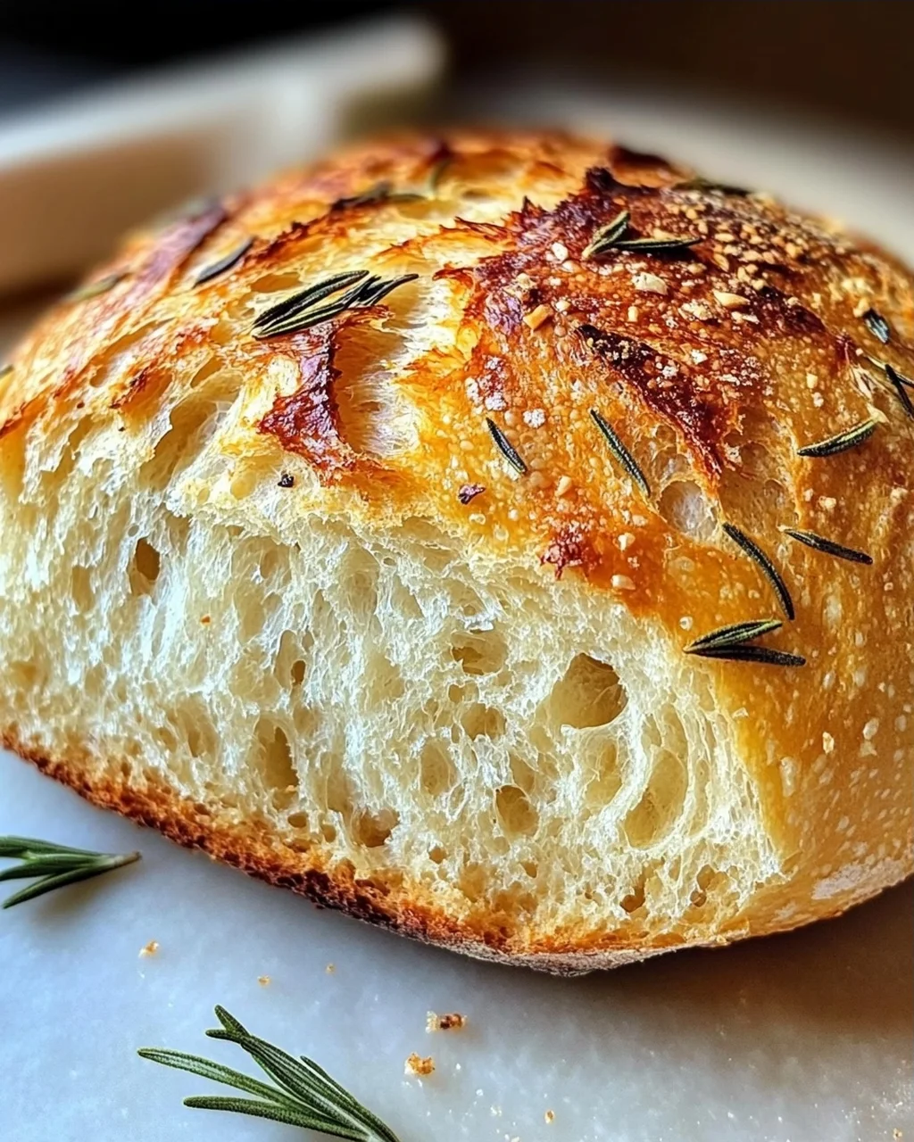 Duftendes Rosmarin-Knoblauch Artisan Brot einfach selber backen