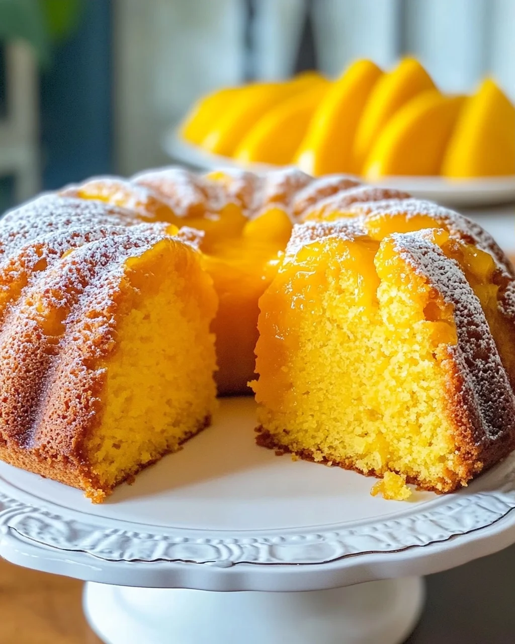 Eierloser Mango Bundt Kuchen für den Sommer