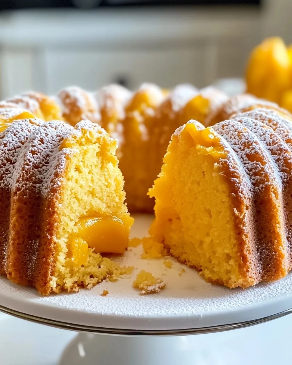 Eierloser Mango Bundt Kuchen für den Sommer
