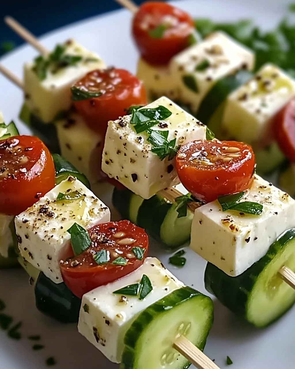 Feta Spieße mit Gurke: Lecker, leicht & schnell zubereitet