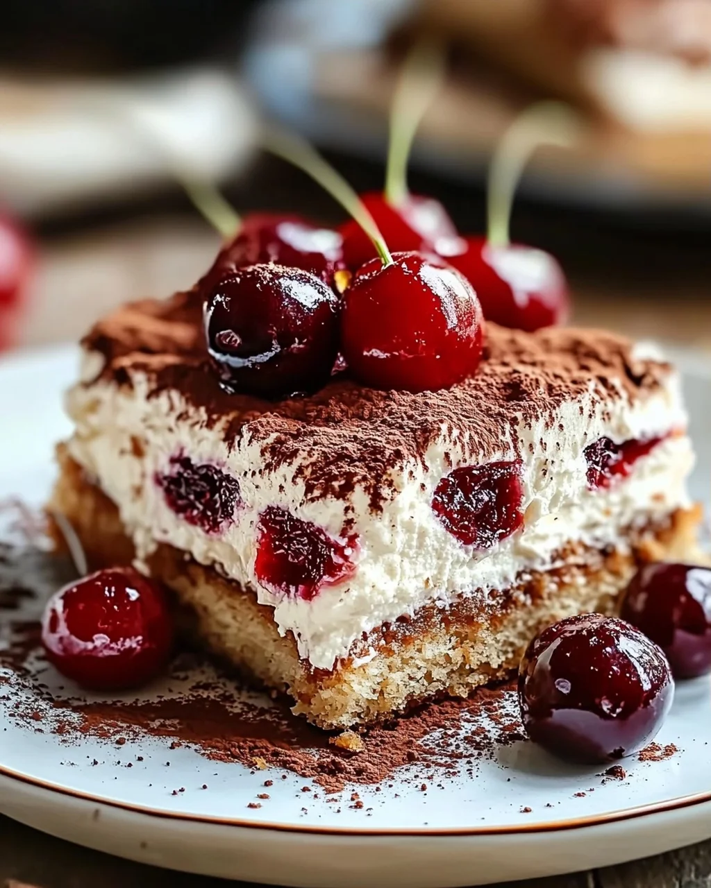 Fruchtiges Kirsch-Tiramisu mit Amaretto-Geschmack (alkoholfrei)