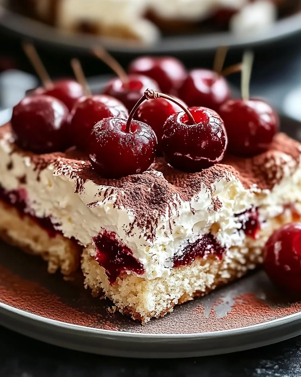 Fruchtiges Kirsch-Tiramisu mit Amaretto-Geschmack (alkoholfrei)