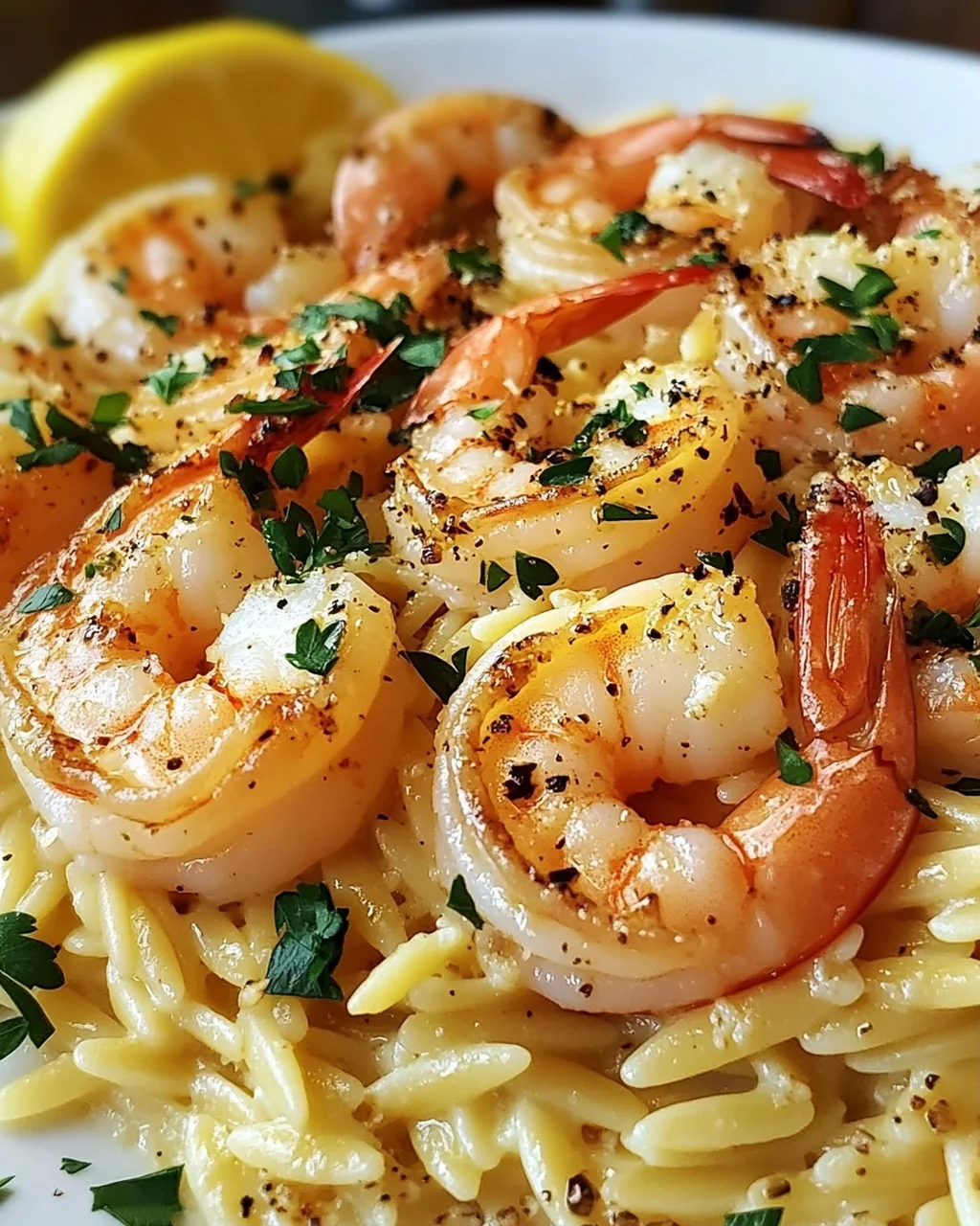 Garnelen-Orzo in Zitronen-Knoblauch-Sauce