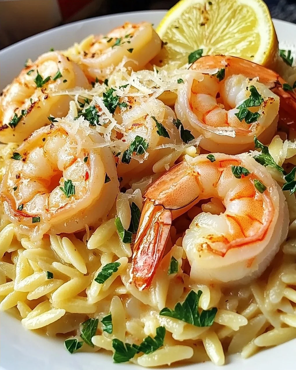 Garnelen-Orzo in Zitronen-Knoblauch-Sauce