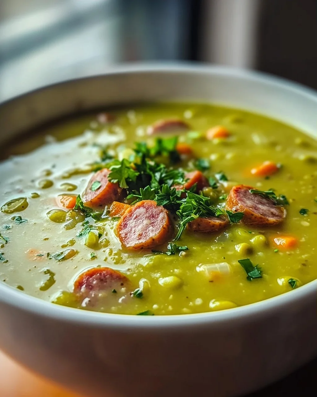 German Split Pea Soup With Smoked Sausage – Hearty Recipe!