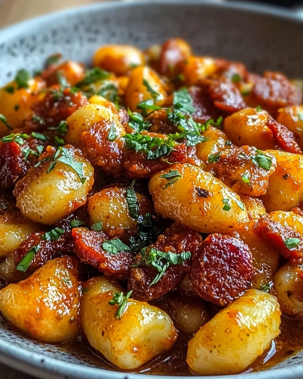 Gnocchi mit Chorizo und cremiger Harissa-Sauce