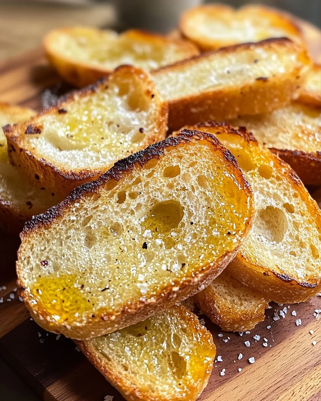 Grillbrot mit Olivenöl und Meersalz