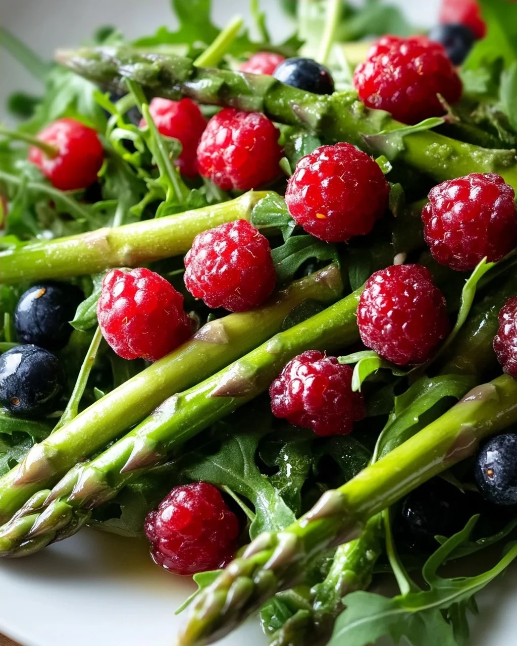 Grüner Spargel Salat Mit Erdnon-alcoholic beeren & Rucola