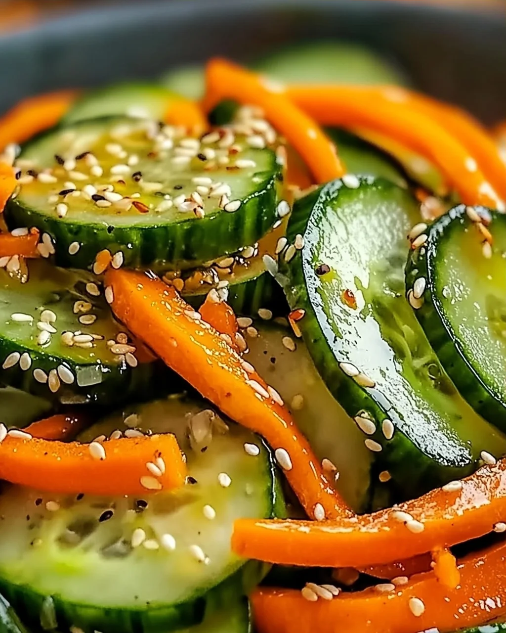 Gurkensalat mit Karotten für den Sommergenuss