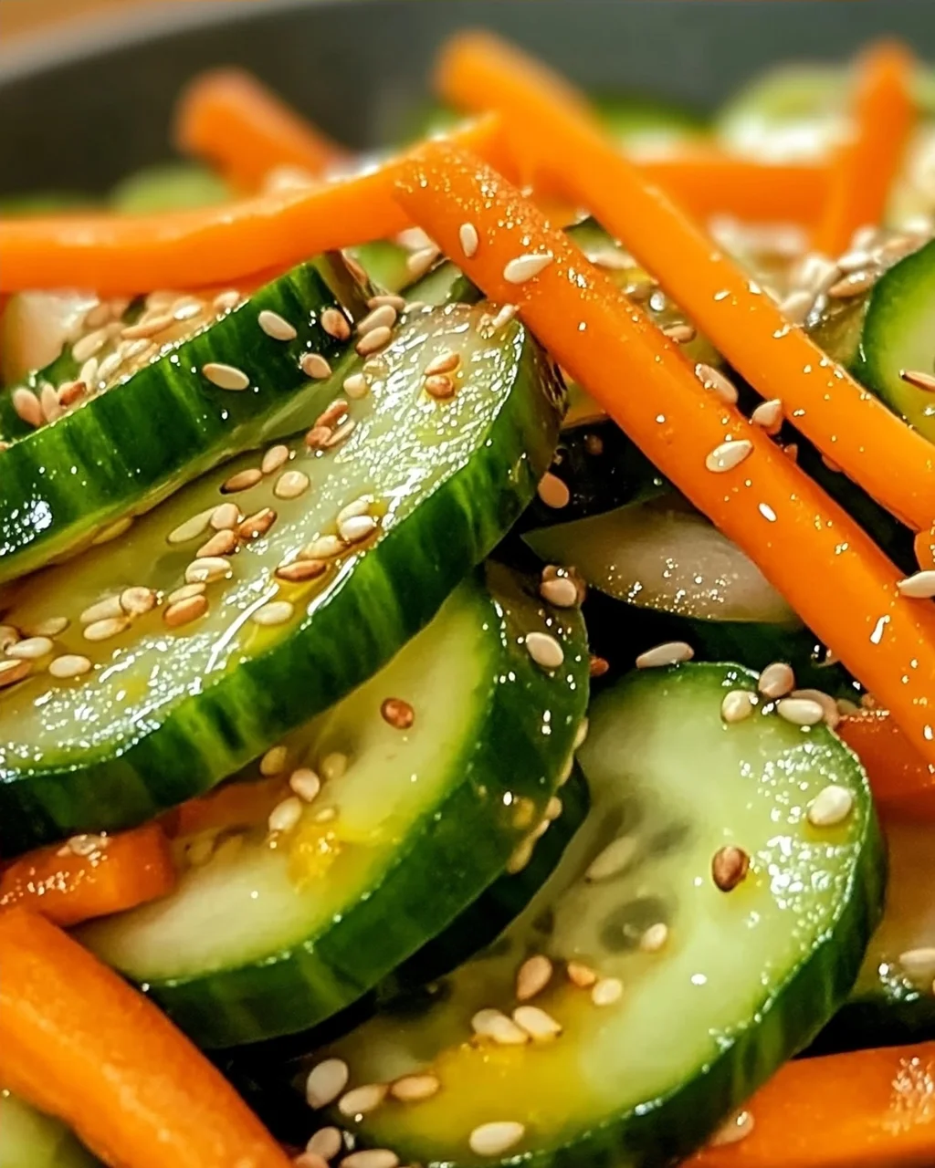 Gurkensalat mit Karotten für den Sommergenuss