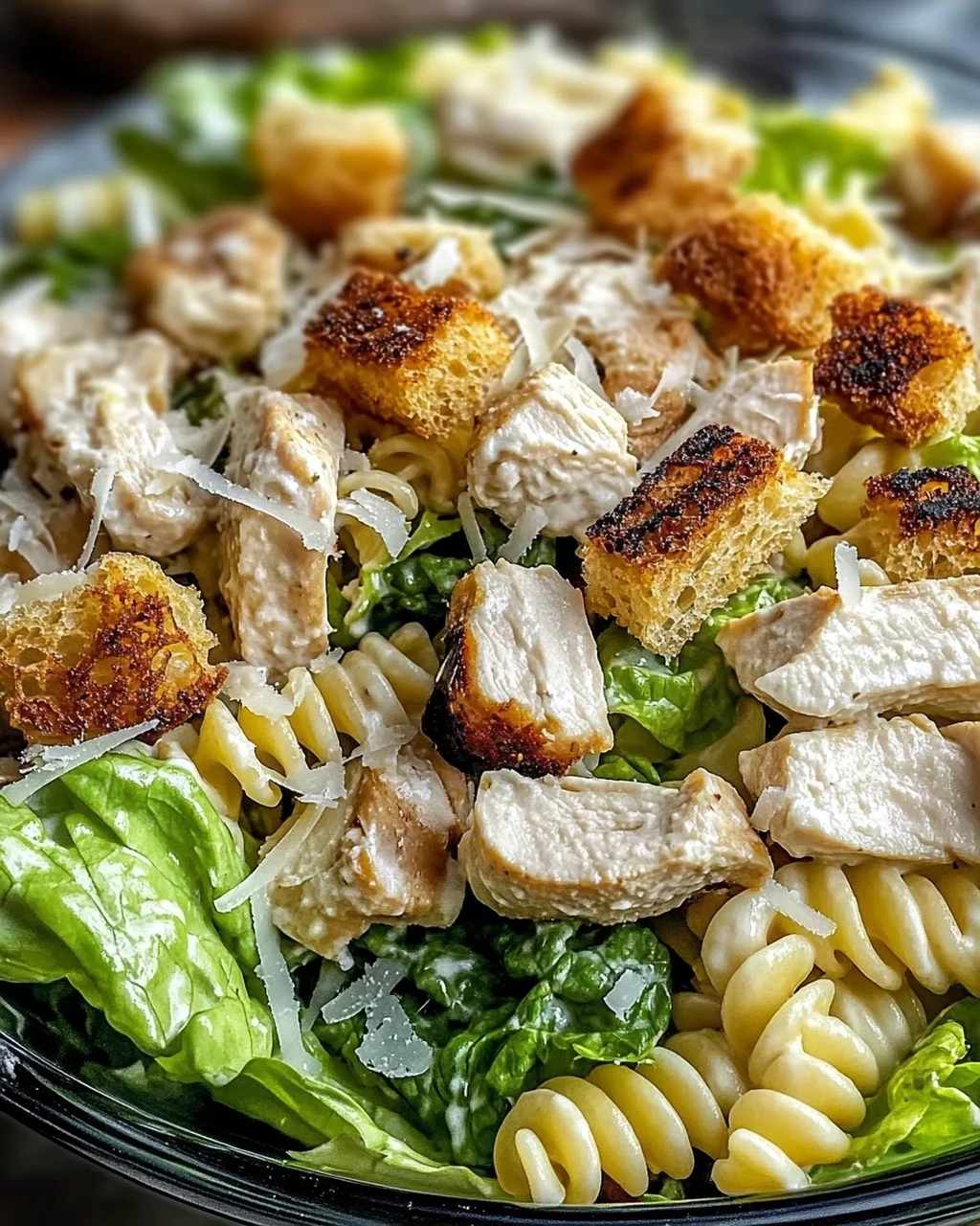 Hühnchen Caesar Pasta Salat für jeden Tag