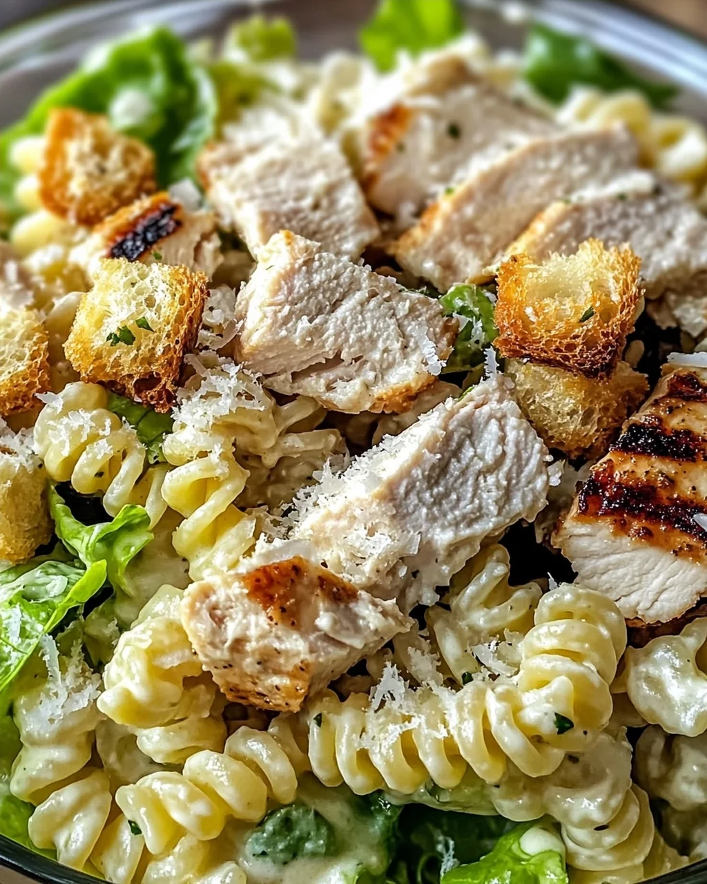 Hühnchen Caesar Pasta Salat für jeden Tag