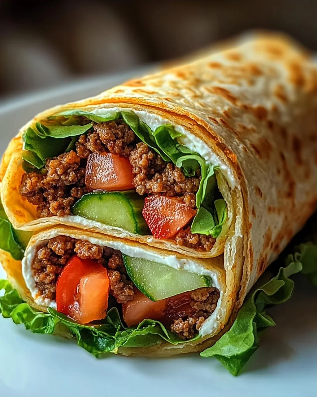 Kalorienarmer Burger-Wrap unter 250 Kalorien