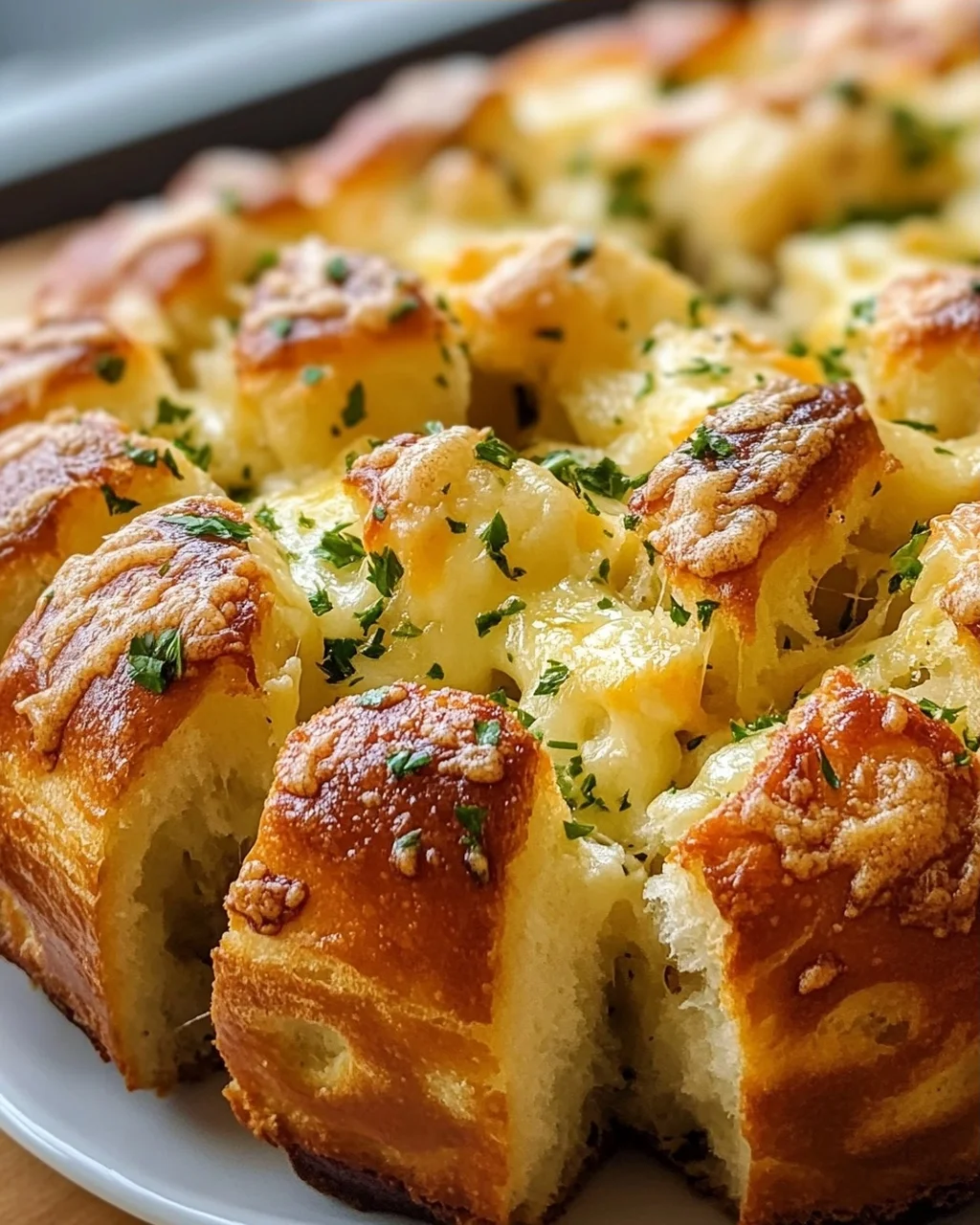 Käse-Zupfbrot mit Knoblauchkräuterbutter