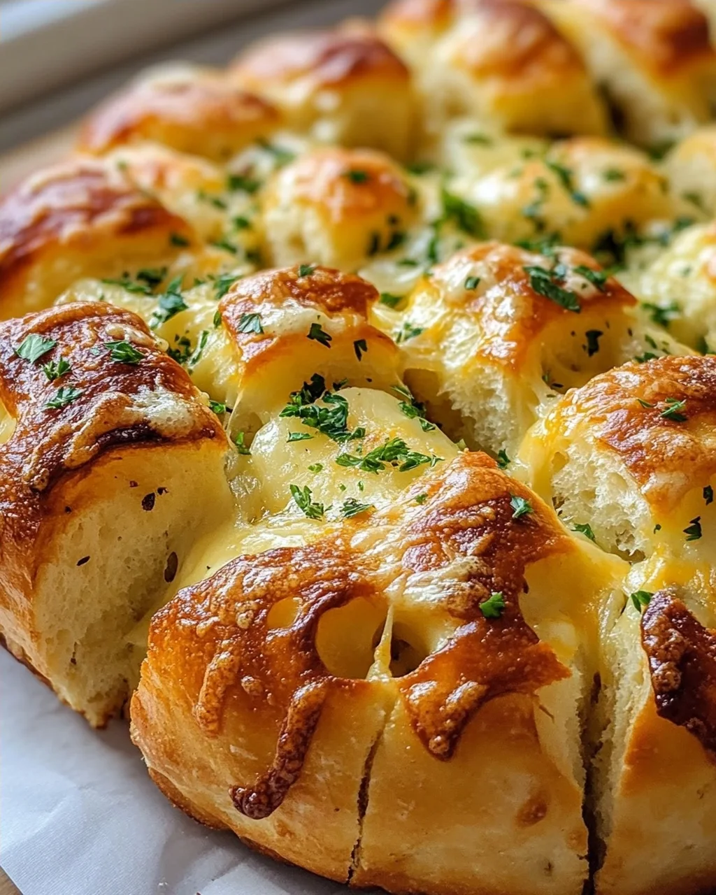 Käse-Zupfbrot mit Knoblauchkräuterbutter