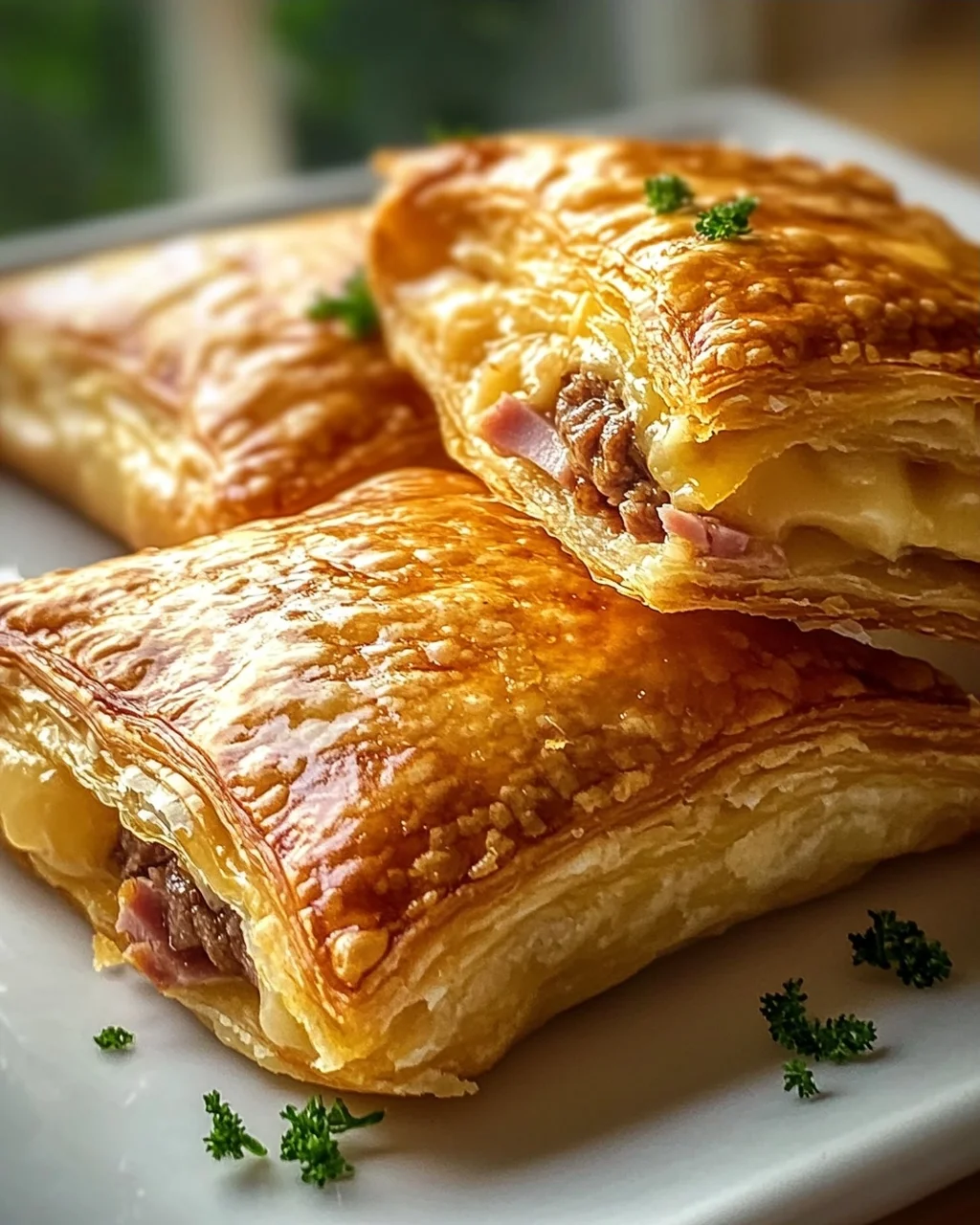 Klassische Rinderschinken Käse Blätterteigtaschen: Lecker & Schnell