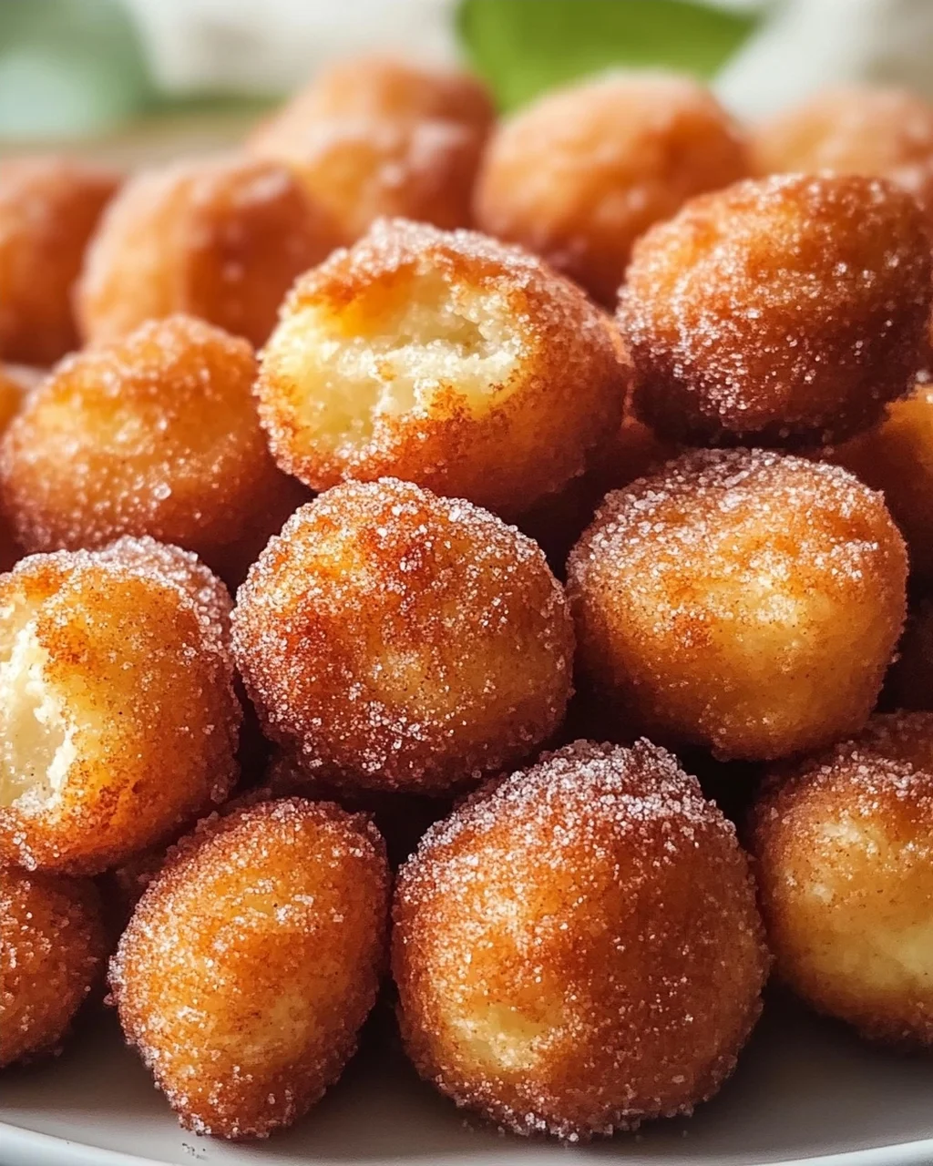 Knusprige Frühstücks-Fritter-Bites mit Zimtzucker