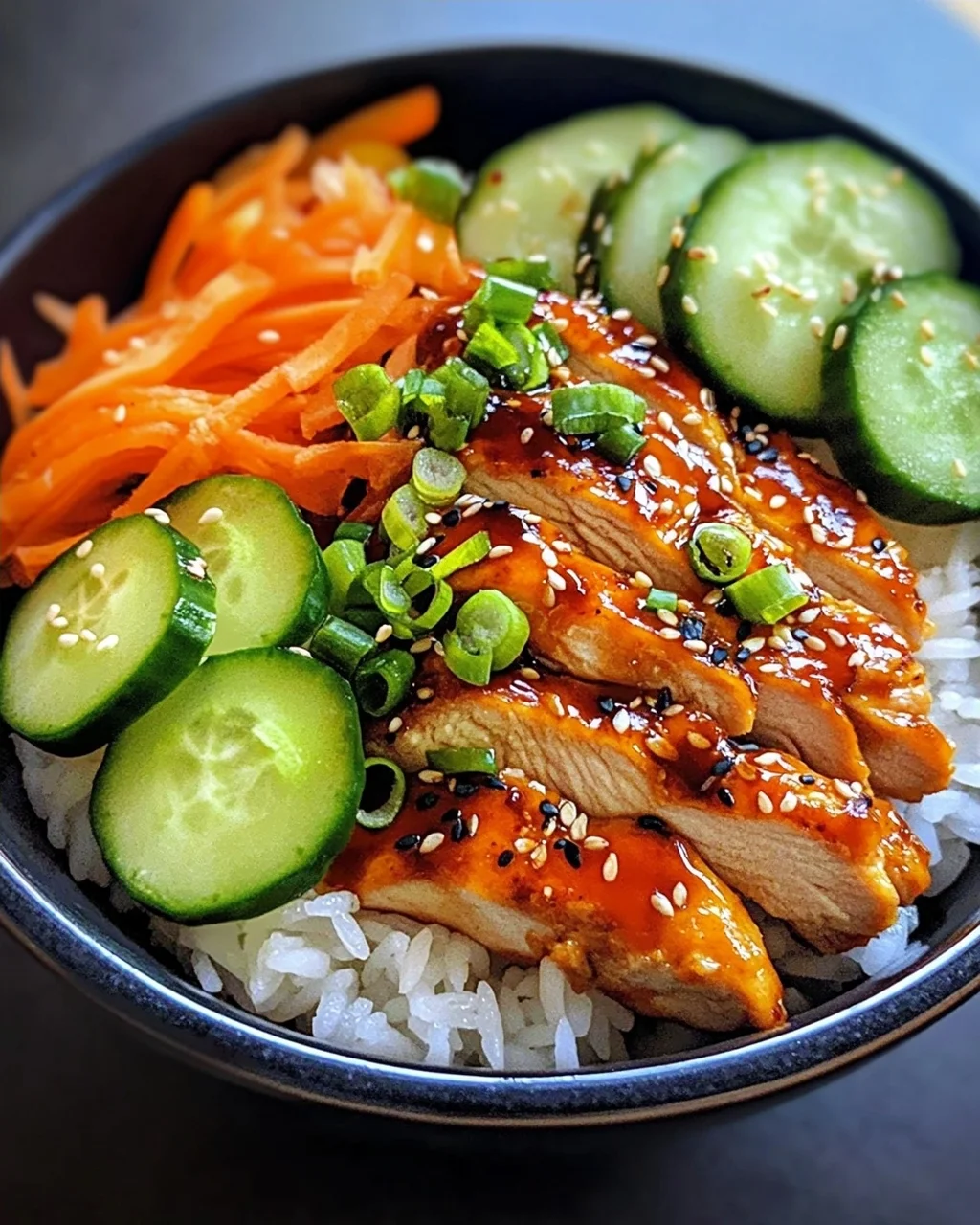 Koreanischer Reis Hähnchen Bowl
