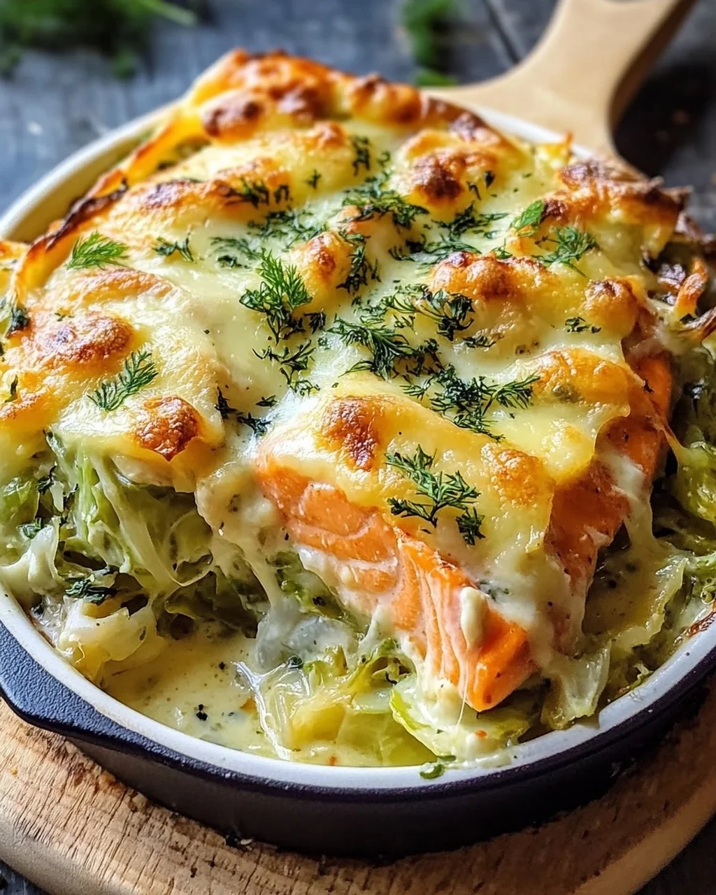 Lachs-Spitzkohl-Auflauf