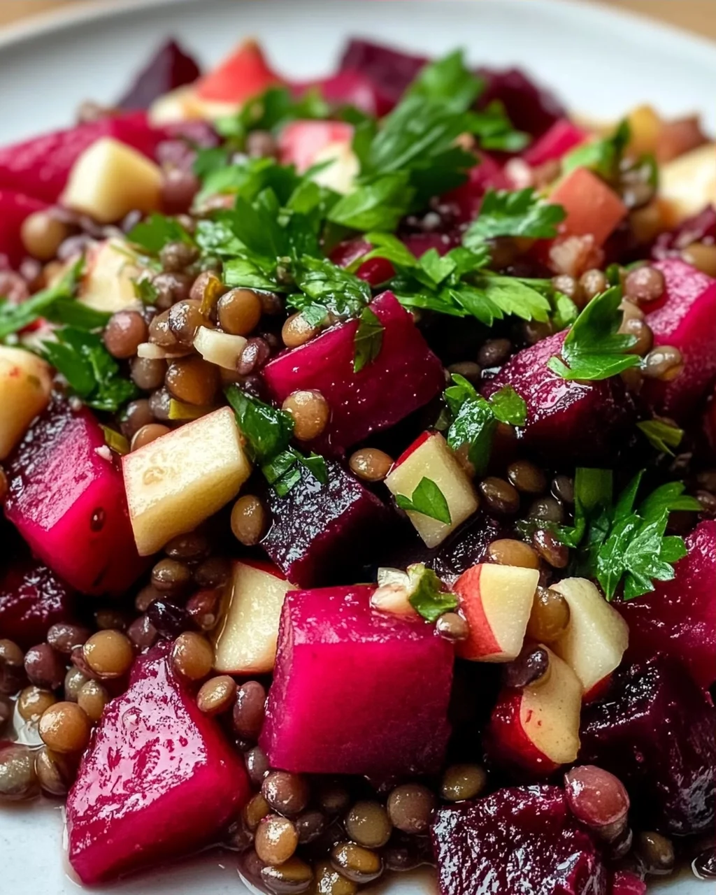 Leckerer Rote Bete Linsen Salat – gesund und einfach!