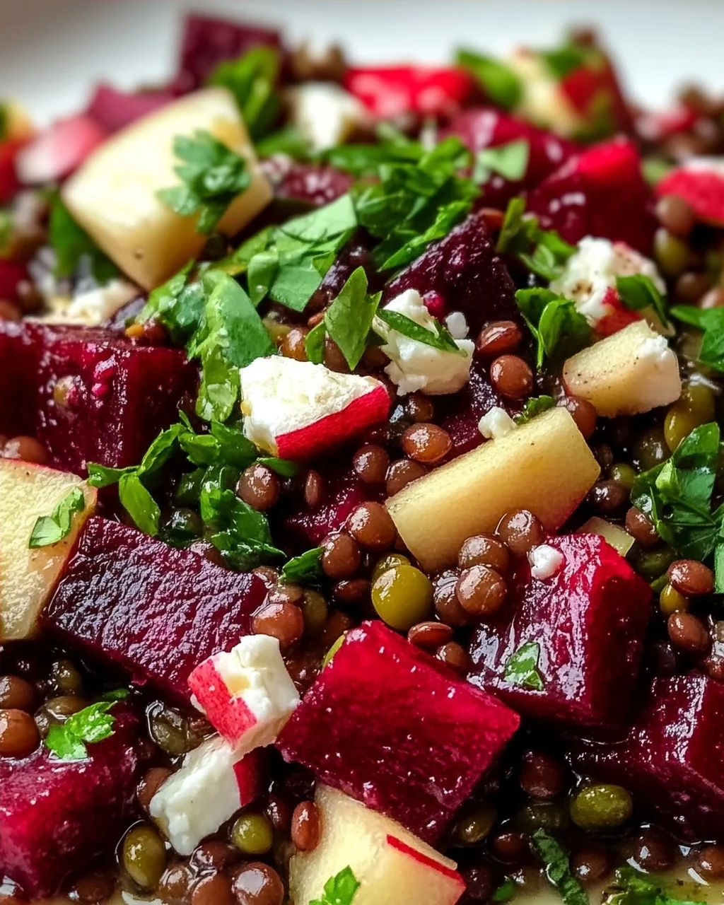 Leckerer Rote Bete Linsen Salat – gesund und einfach!