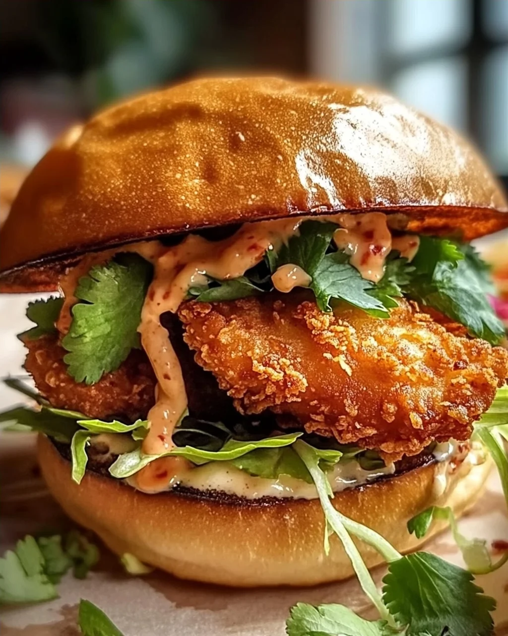 Leckeres Thai Fried Chicken Sandwich: Knusprig und würzig!