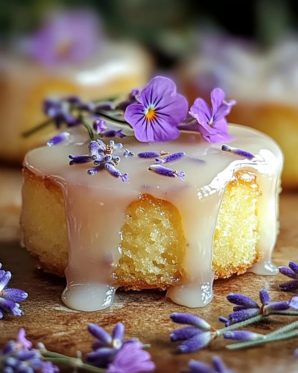 Mini Zitronenkuchen mit Lavendelglasur für besondere Anlässe