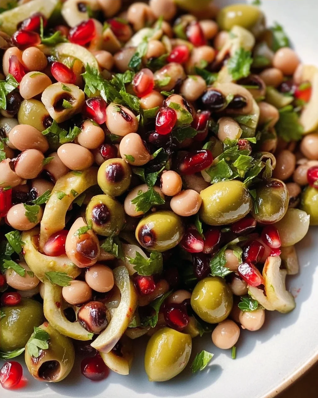 Oliven-Salat mit Black Eyed Peas