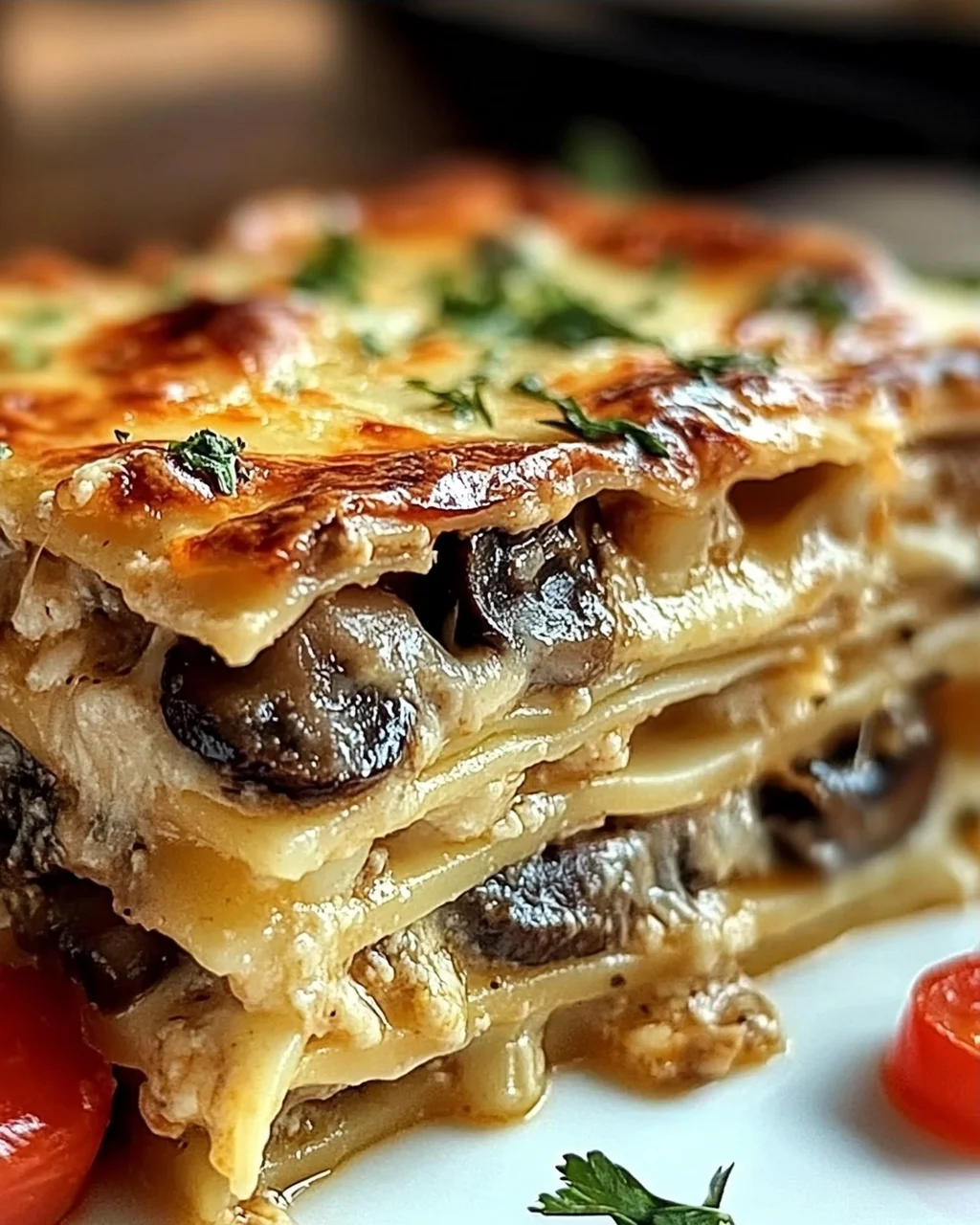 Pilzlasagne mit Traubentomaten – Vegetarischer Genuss