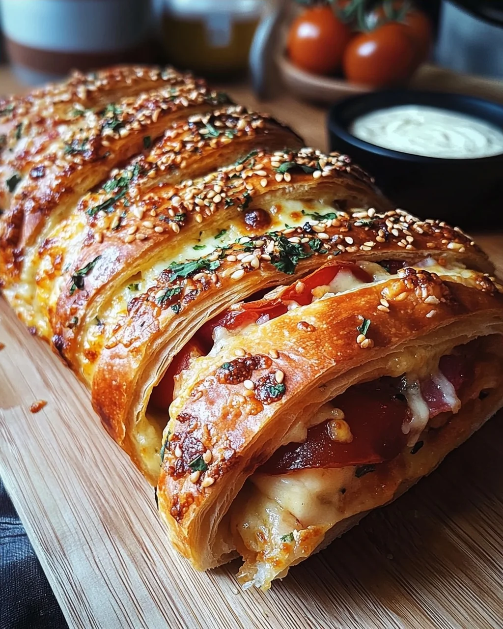 Pizza-Strudel aus fertigem Pizzateig