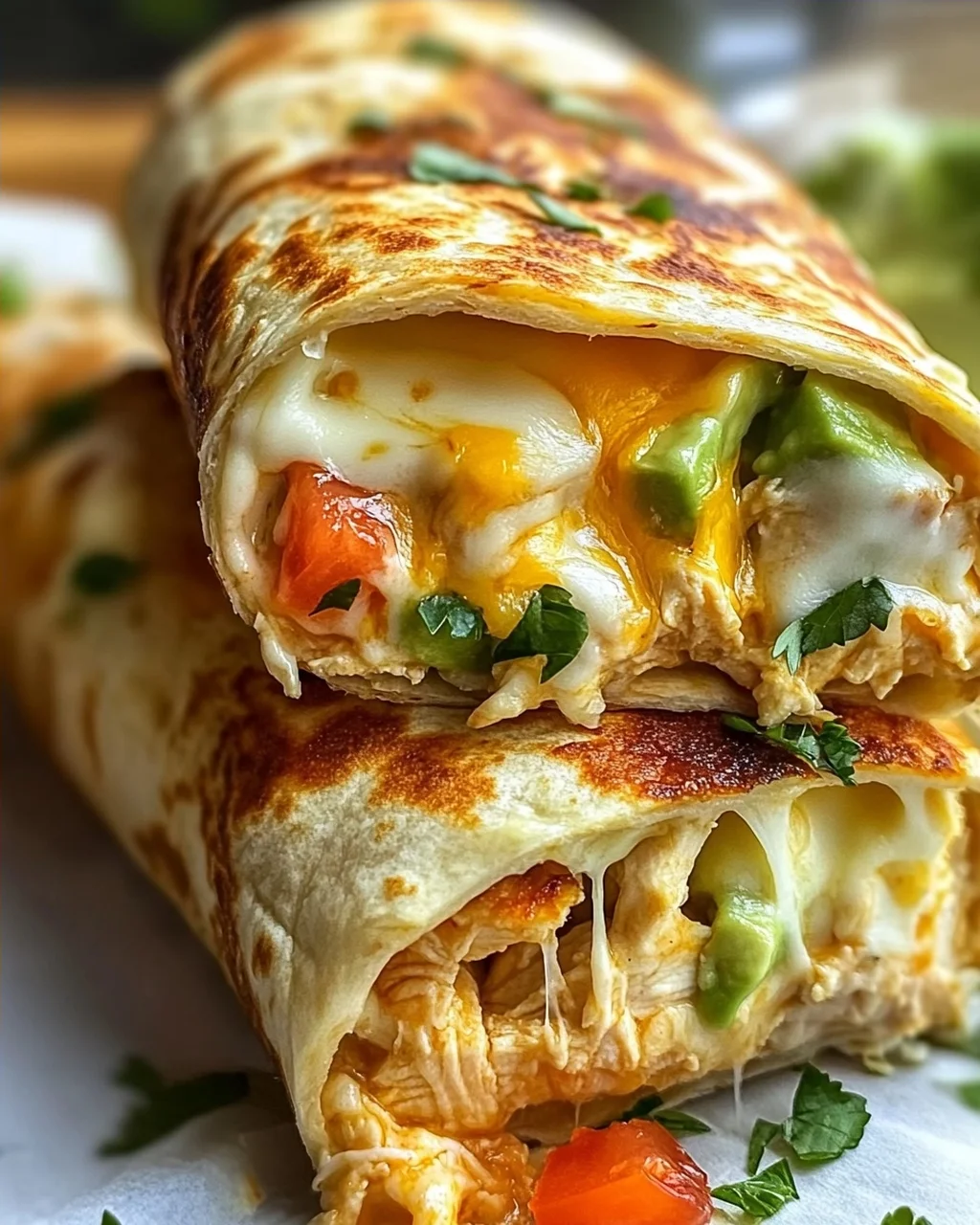 Schnelle Käse Knoblauch Hähnchen Wraps