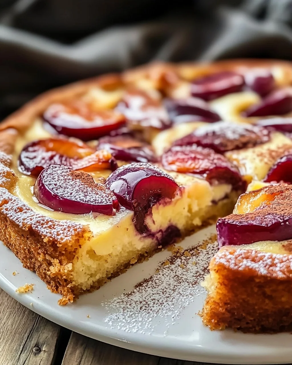 Schneller Zwetschgenkuchen mit Schmandguss