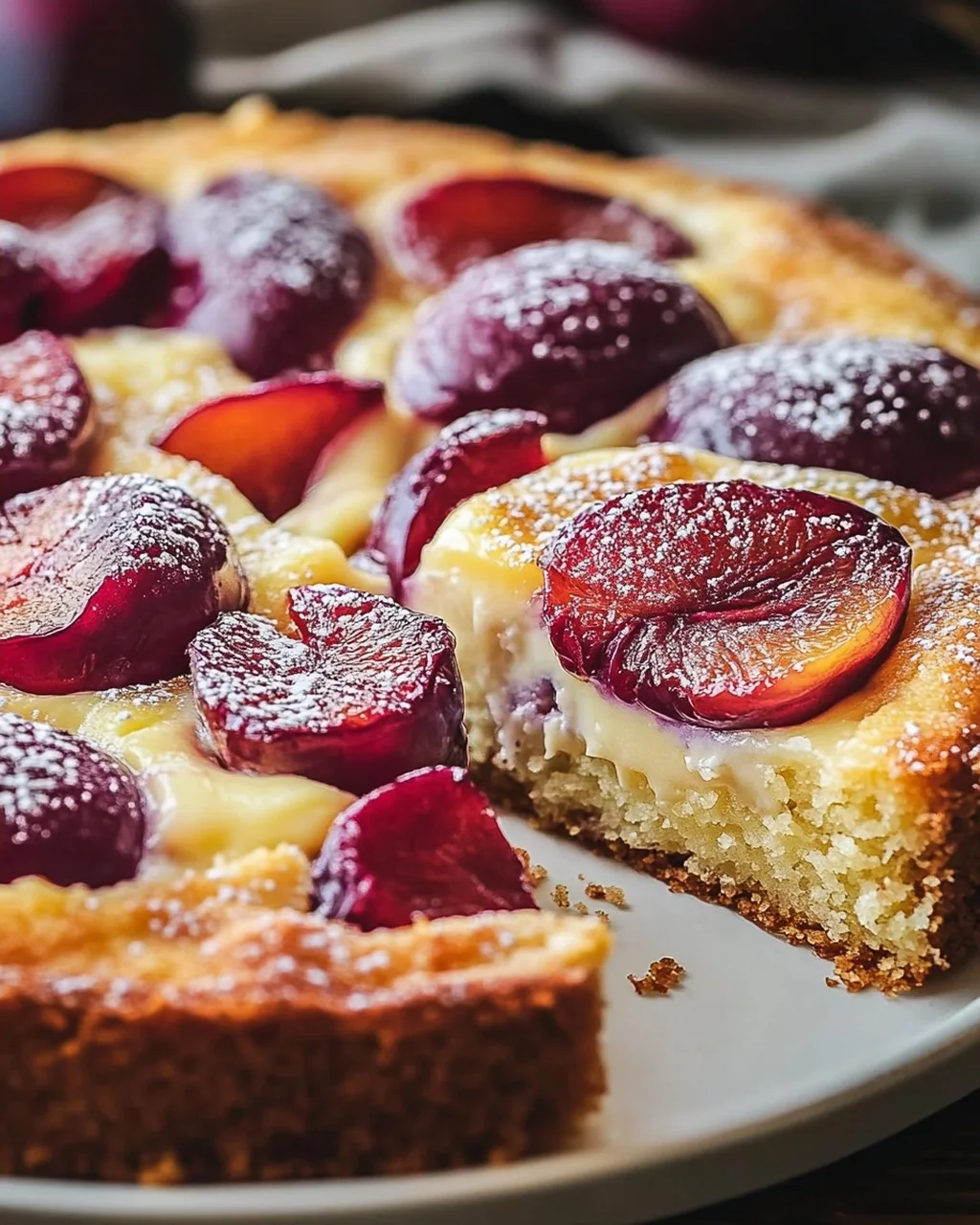 Schneller Zwetschgenkuchen mit Schmandguss