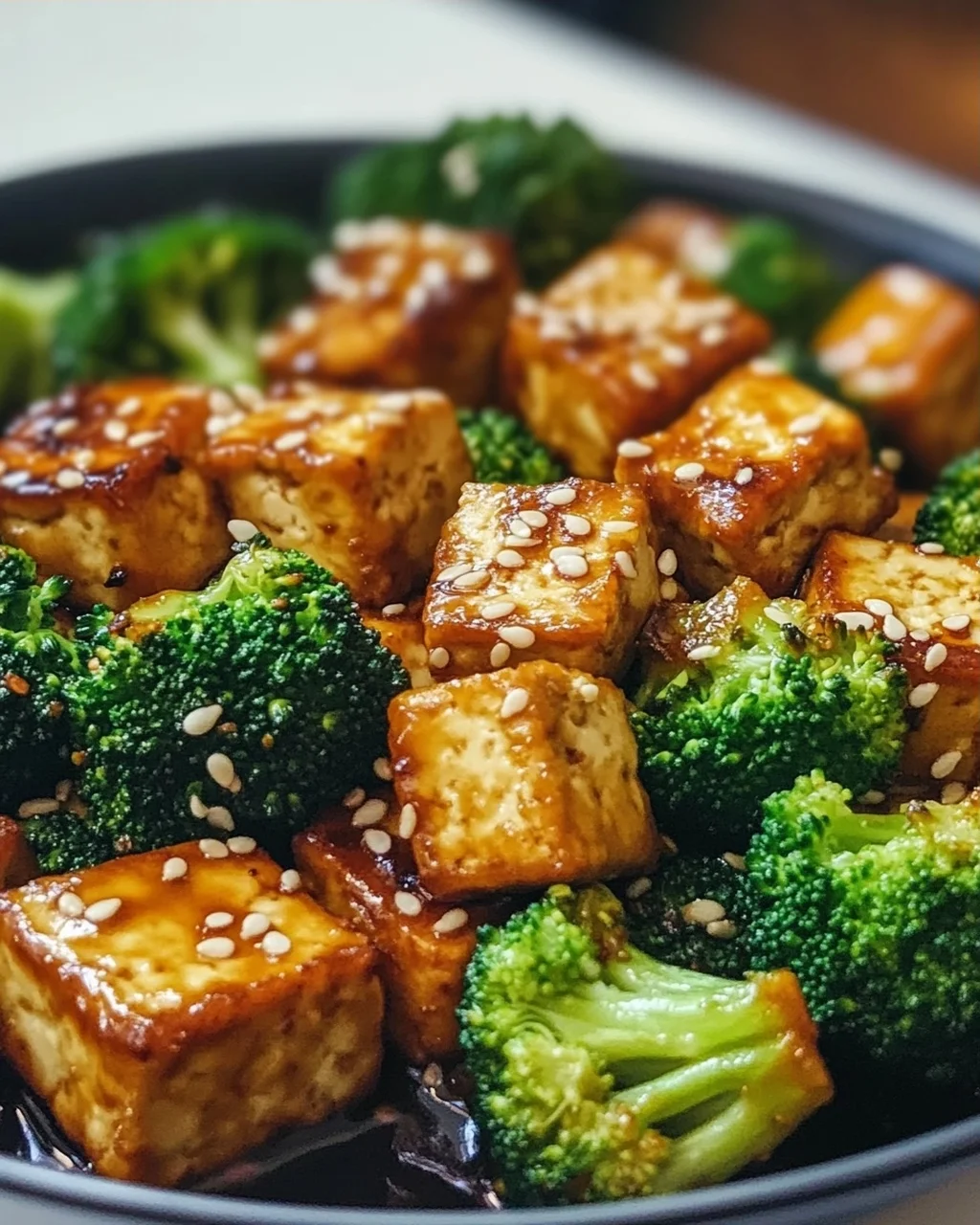 Schnelles Rezept: Gebackener Sesame Tofu & Brokkoli vom Blech