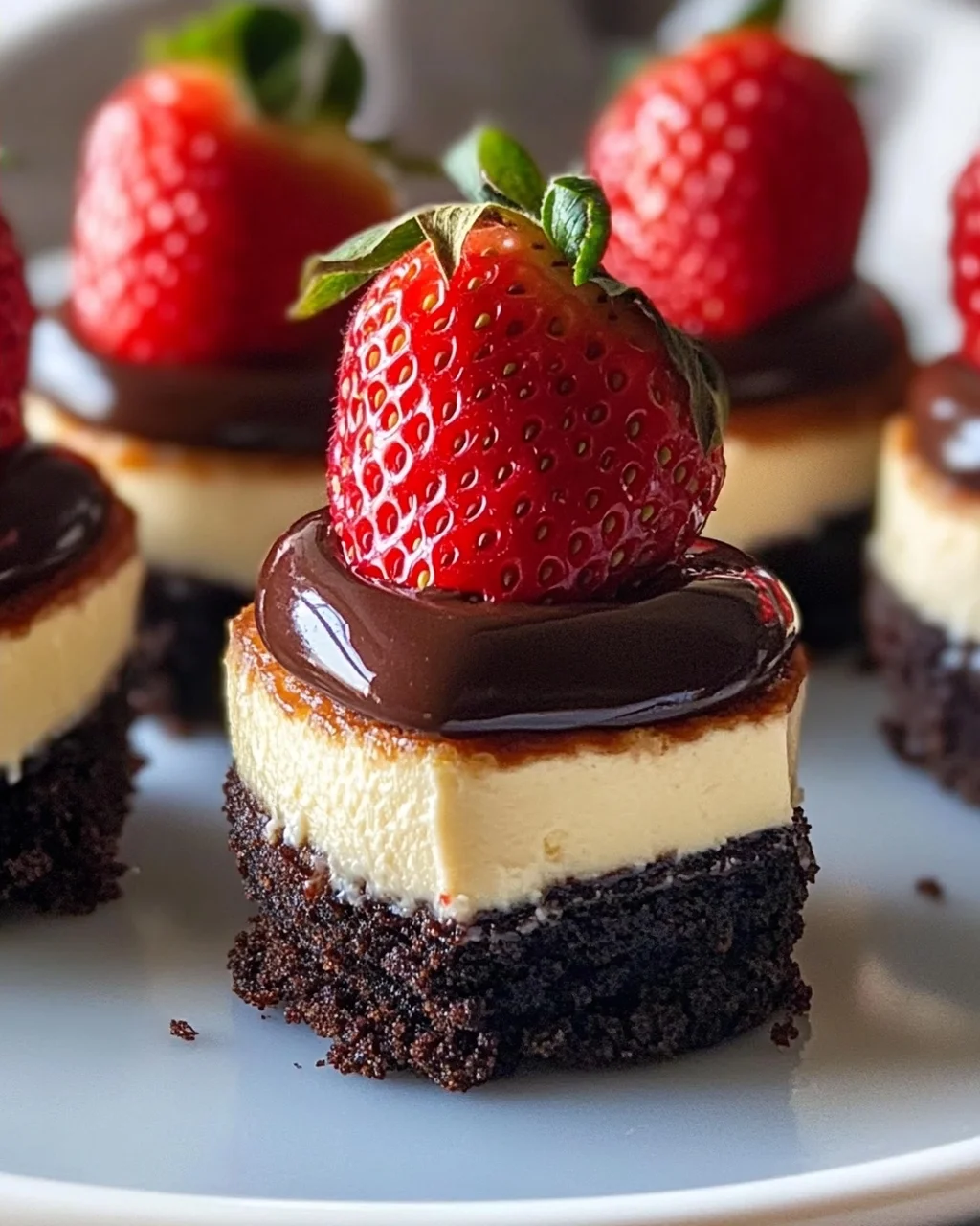 Schokoladenüberzogene Erdbeer-Cheesecakes – Genuss pur!
