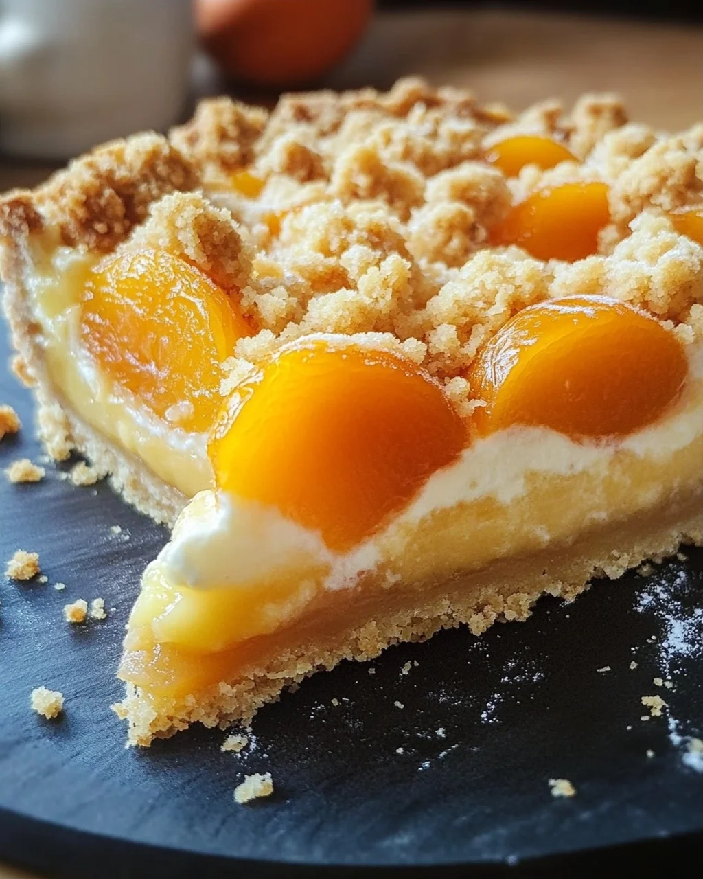 Sommerliche Aprikosentarte mit Skyr und Streuseln