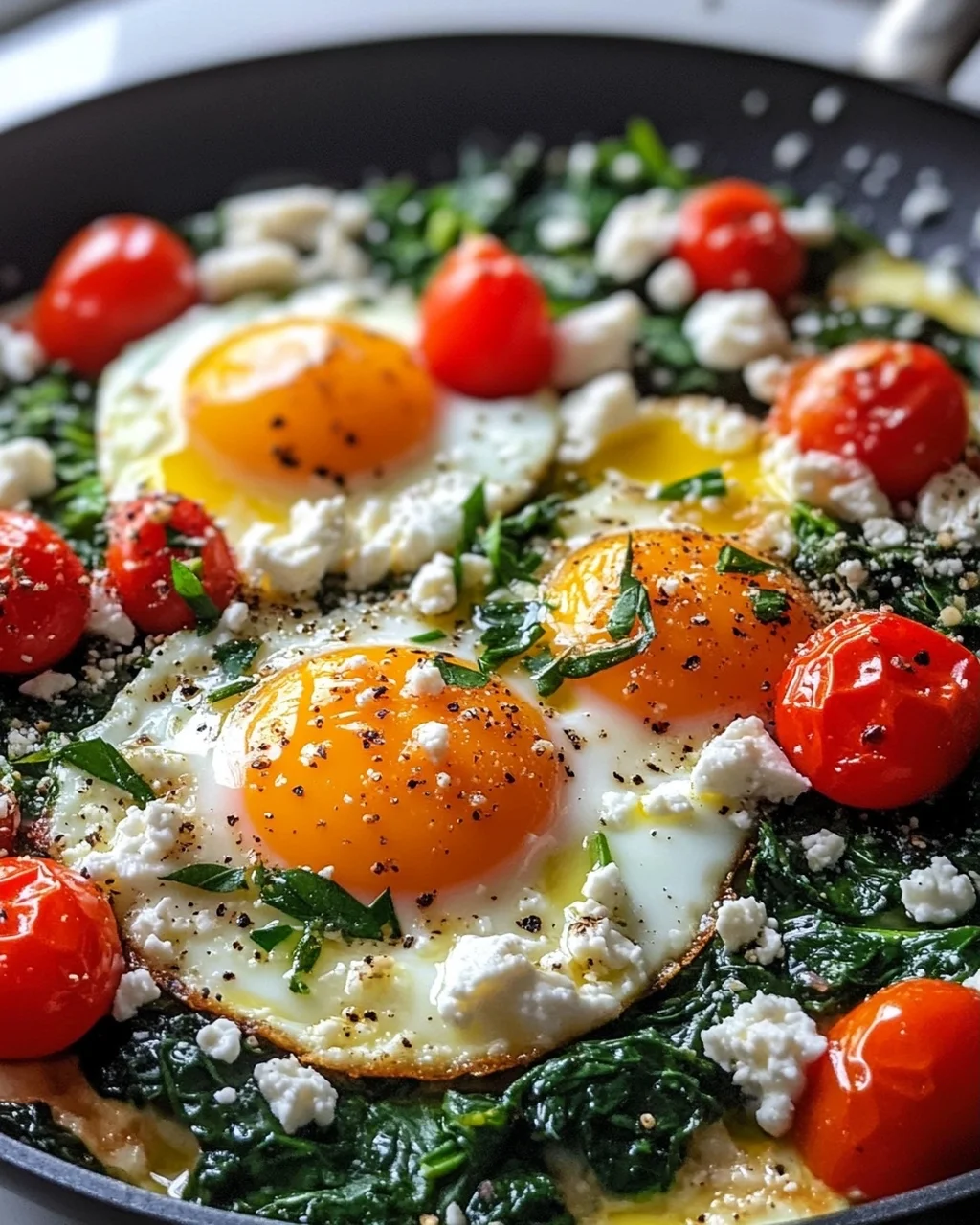 Spinat-Feta-Ei-Pfanne zum Frühstück – Schnell & Lecker
