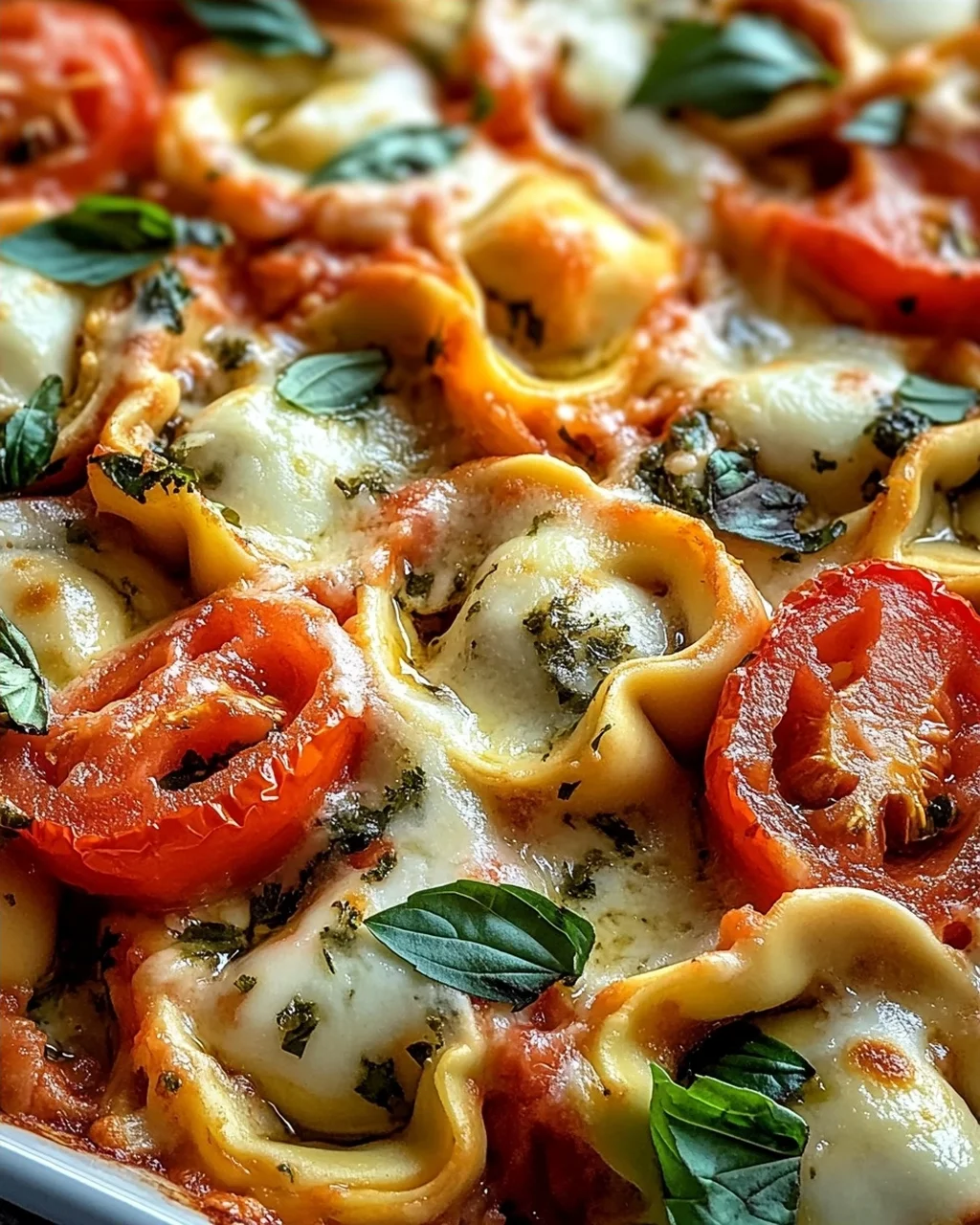 Tortellini-Auflauf mit Tomaten und Mozzarella