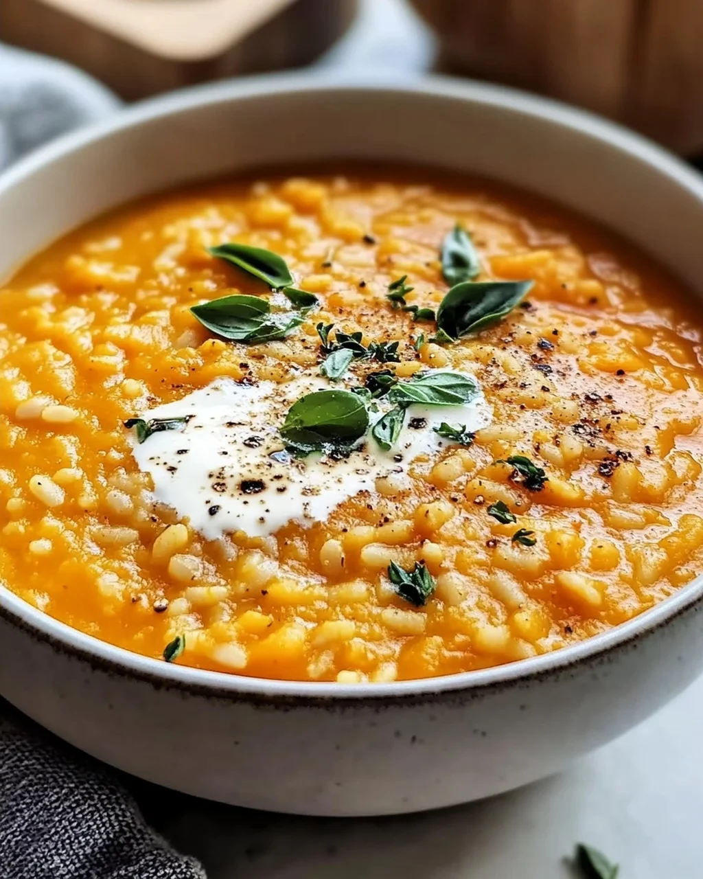 Vegane Kürbisreis Suppe: Cremig, Einfach & Lecker!