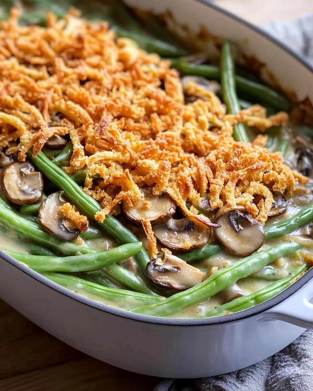 Vegane grüne Bohnenauflauf